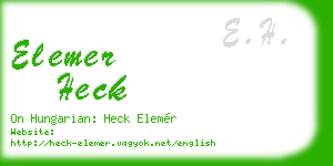 elemer heck business card